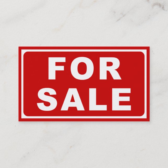 FOR SALE sign Business Card (Front)