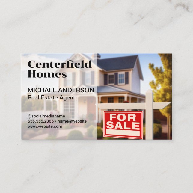 For Sale Sign | Neighbourhood Home Business Card (Front)