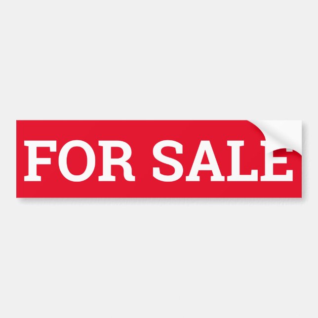 FOR SALE sign/sticker/MAGNET Bumper Sticker (Front)