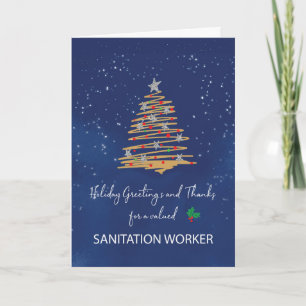 For Sanitation Worker Appreciation at Christmas Card