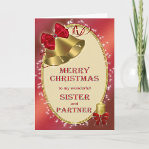 For sister and partner, traditional Christmas card