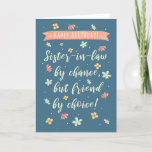 For Sister In Law Modern Birthday Card<br><div class="desc">Modern and stylish sister in law happy birthday card. Exclusive design to the Green Elephant Cards brand.</div>