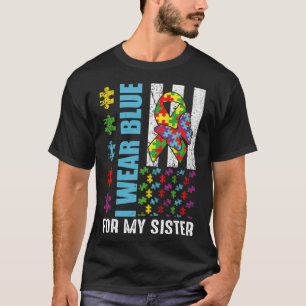 For Sister Puzzle Flag Special Autism Awareness T-Shirt