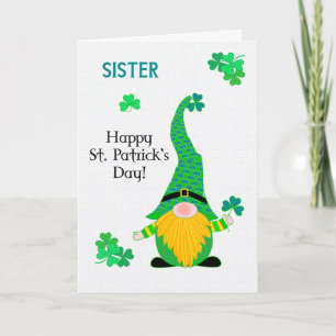 For Sister St Patrick's Fun Leprechaun Card