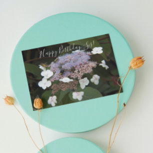 For Sister White Hydrangea Floral Birthday Card