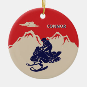 For Snowmobilers Snowmobile Graphic Personalised Ceramic Ornament