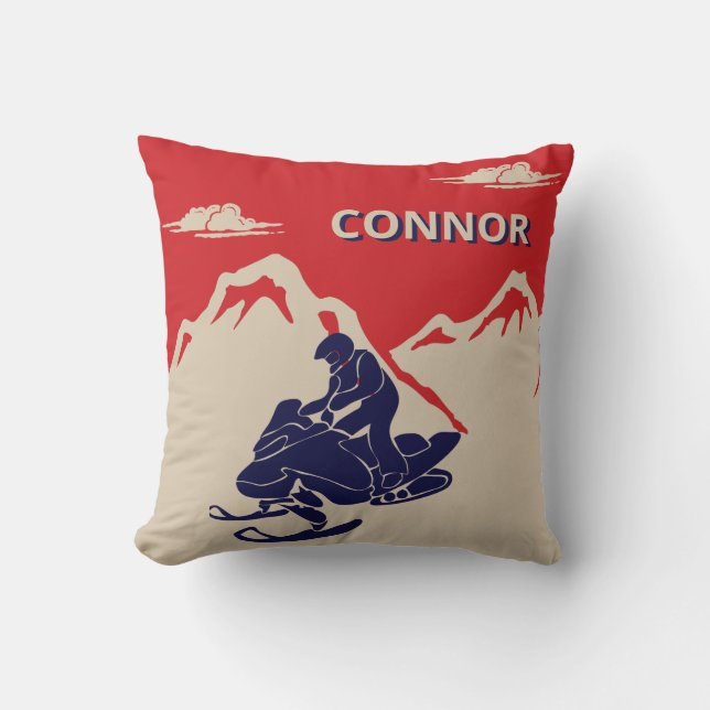 For Snowmobilers Snowmobile Graphic Personalised Cushion (Front)