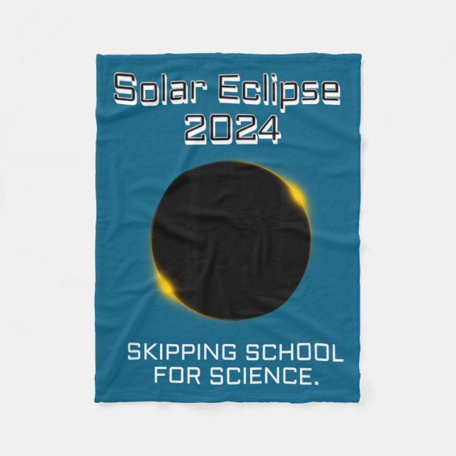 For Solar Eclipse Skipping School Science Fleece Blanket (Front)