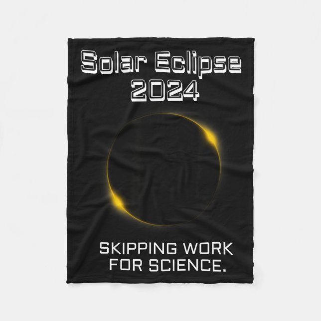 For Solar Eclipse Skipping Work Science Fleece Blanket (Front)