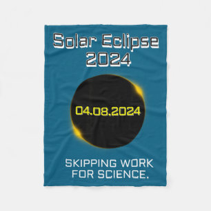 For Solar Eclipse Skipping Work Science Fleece Blanket