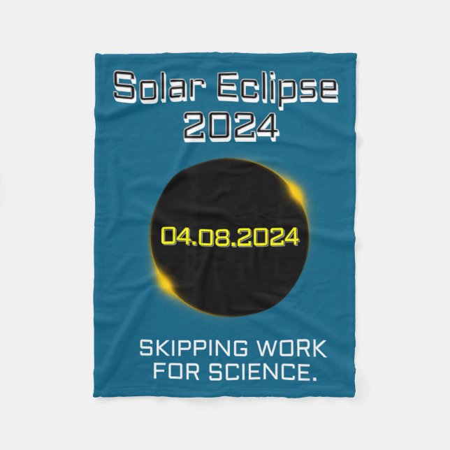 For Solar Eclipse Skipping Work Science Fleece Blanket (Front)
