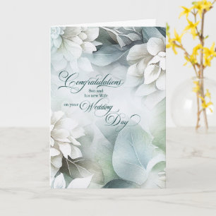 For Son and New Wife Wedding Congratulations Card