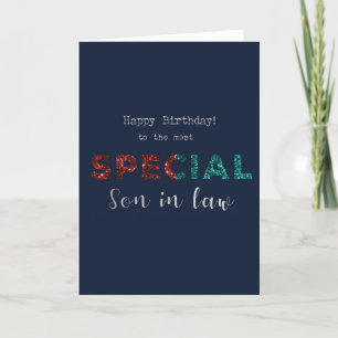 For Son In Law Special Birthday Card