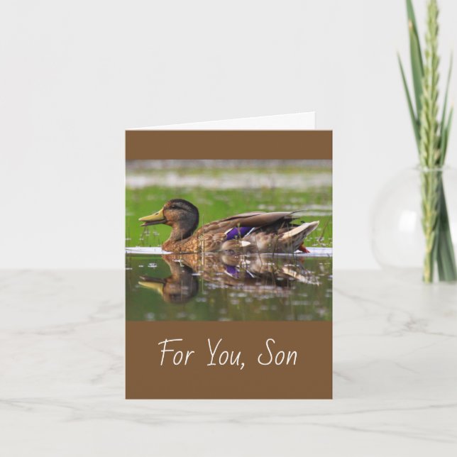 For Son Mallard Duck Nature Birthday Card (Front)