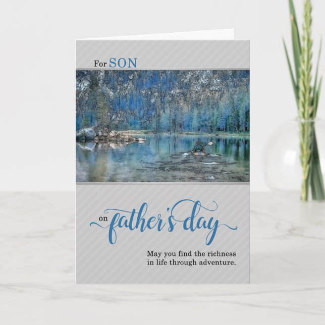 for Son Nature Theme Kayak Father's Day Card (Front)