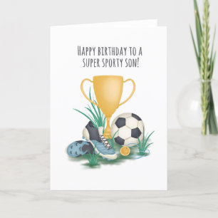 For Son Sporty Football Birthday Card