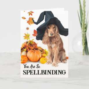 For Spellbinding Boyfriend Halloween Dog in Hat Card