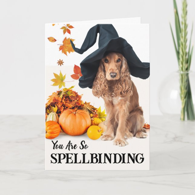 For Spellbinding Girlfriend Halloween Dog in Hat Card (Front)
