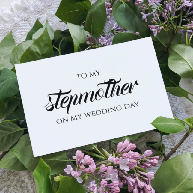 For Stepmother White Wedding Thank You Foil Card (In Situ Wedding)