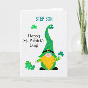 For Stepson St Patrick's Fun Leprechaun Card