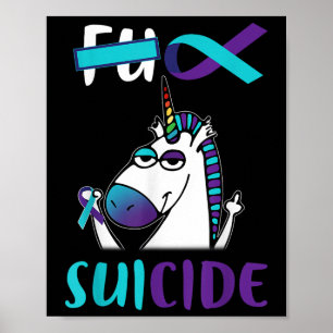 For Suicide Prevention Awareness Unicorn Funny Gif Poster