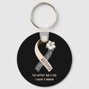 For Support I Wear A Ribbon Asthma Awareness Key Ring