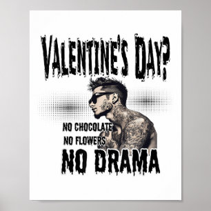For Tattooed Single Man Inked Man Anti Valentine’s Poster