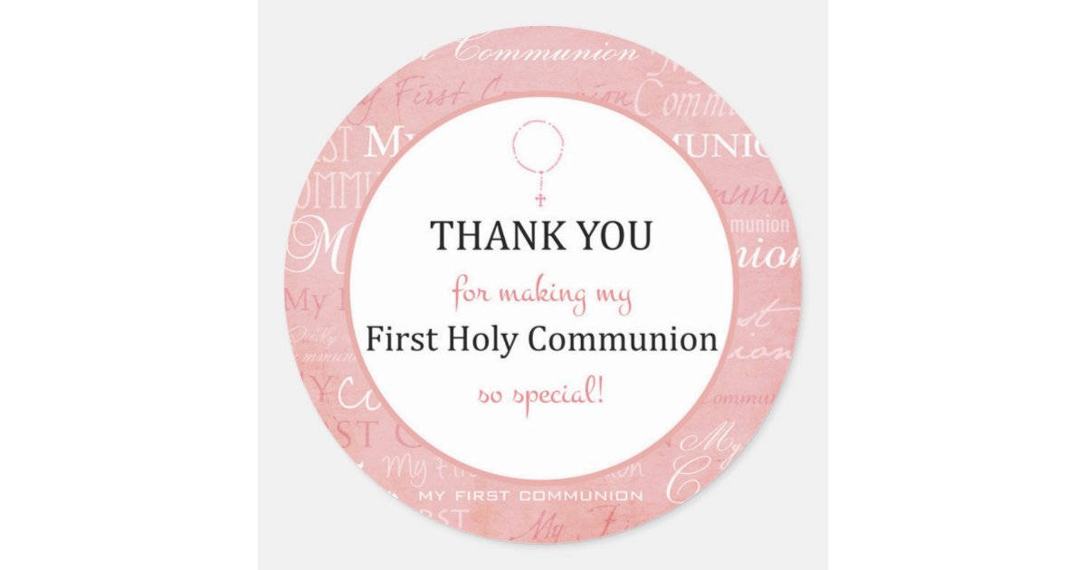 For Thank you coming First Holy communion tag Zazzle