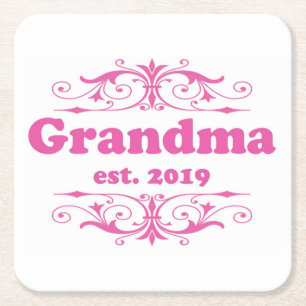 For That Special “Grandma 2019” Square Paper Coaster