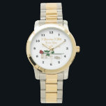 For The Bride Promise Two Tone Watch<br><div class="desc">design by originalartwork@delightful-doodles.com</div>