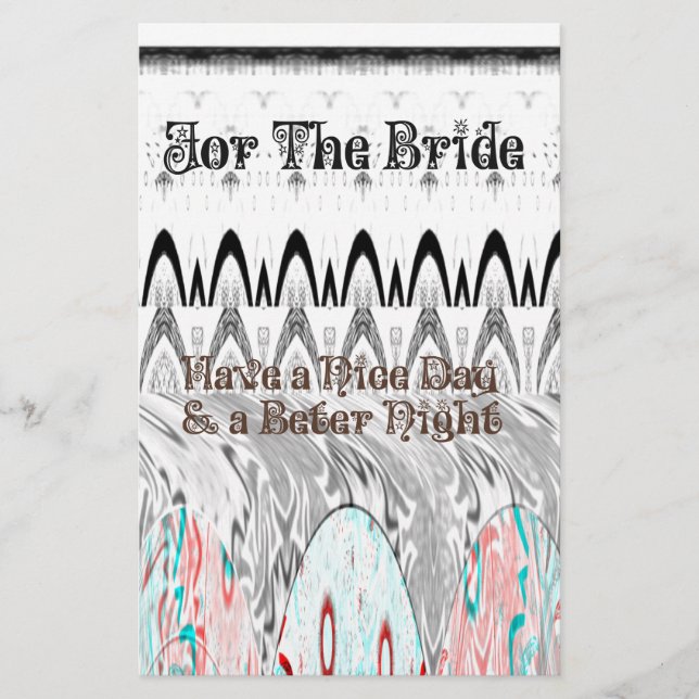 For the Bride White and Black Edgy design (Front)