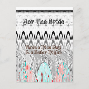 For the Bride White and Black Edgy design Postcard
