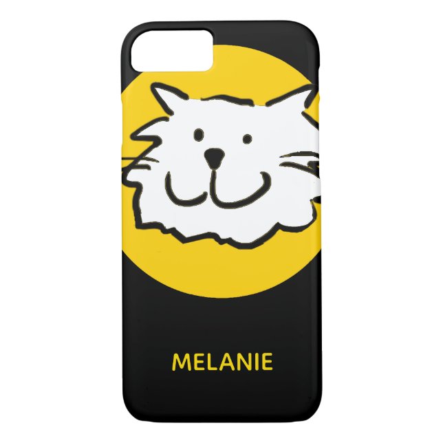 For the Cat Lover with Smiling Cat Face Case-Mate iPhone Case (Back)