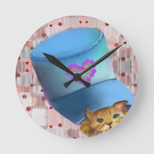 for the cat lovers round clock