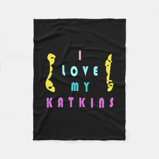 For the cat with love fleece blanket (Front)