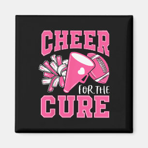 For The Cure Breast Cancer Awareness Cheerleader F Magnet