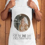 "For the Dad That Fixes Everything" Apron<br><div class="desc">Celebrate the dad who’s always ready to fix things with our "For the Dad That Fixes Everything" apron! This durable and stylish apron is perfect for the dad who loves to cook, grill, or work on projects around the house. Featuring a heartfelt quote that honours his handyman skills, this personalised...</div>