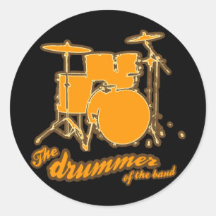 For the drummer classic round sticker