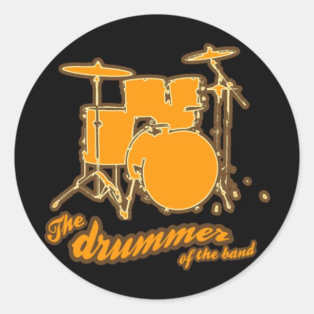 For the drummer classic round sticker (Front)