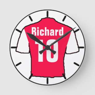 For the Football Fan. Football Club Round Clock