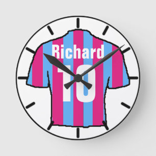 For the Football Fan. Football Club Round Clock