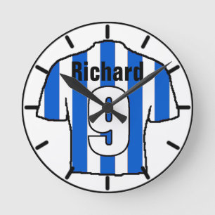 For the Football Fan. Football Club Round Clock