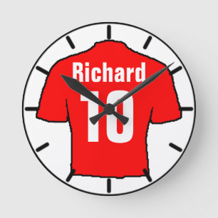 For the Football Fan. Football Club Round Clock