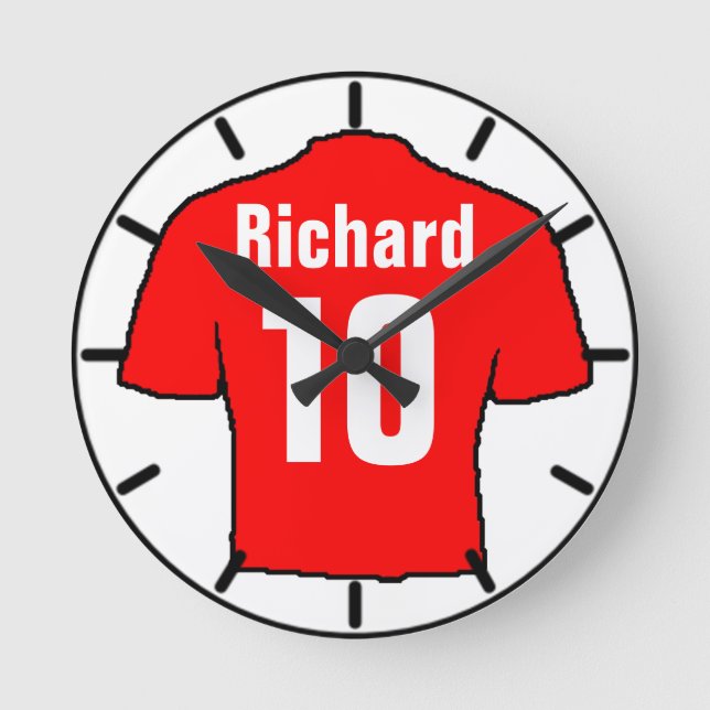 For the Football Fan. Football Club Round Clock (Front)