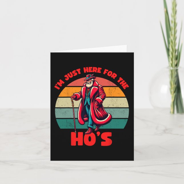 For The Hos Inappropriate Santa Xmas Naughty List  Card (Front)