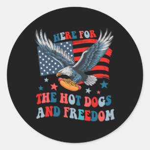 For The Hot Dogs And Freedom 4th Of July Boys Girl Classic Round Sticker
