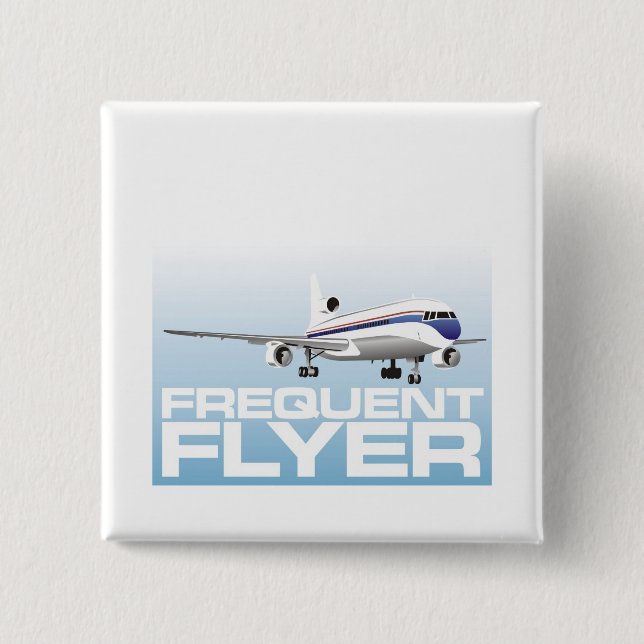 For the jet setter: Frequent flyer 15 Cm Square Badge (Front)