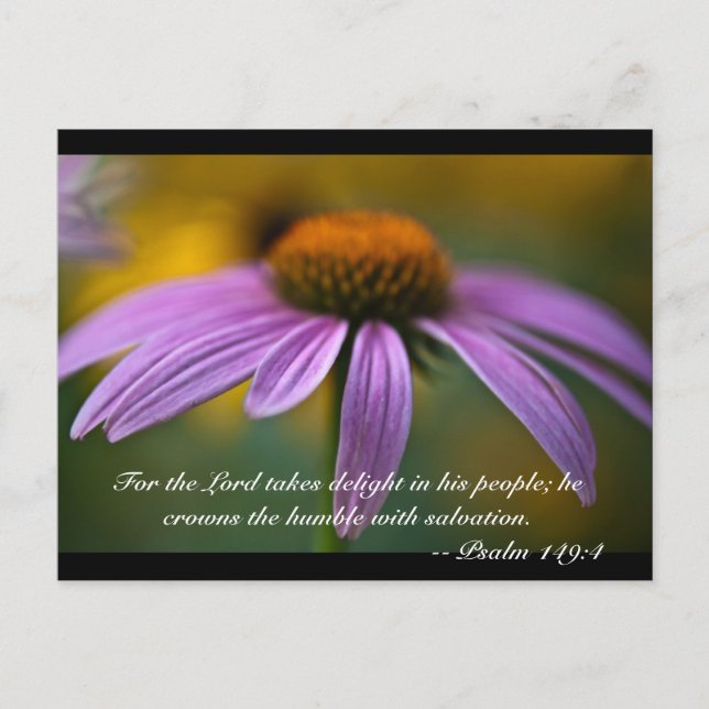 For the Lord takes delight in his people; he crown Postcard (Front)