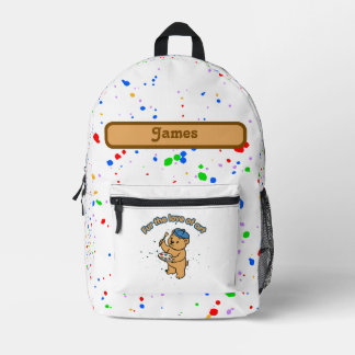 For The Love Of Art Cute Bear Artist Kids' Printed Backpack