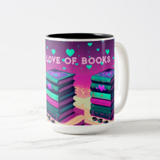 For The Love Of Books Two-Tone Coffee Mug